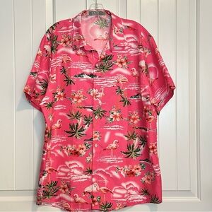Tropical Pink Flamingo Men's Shirt NWOT